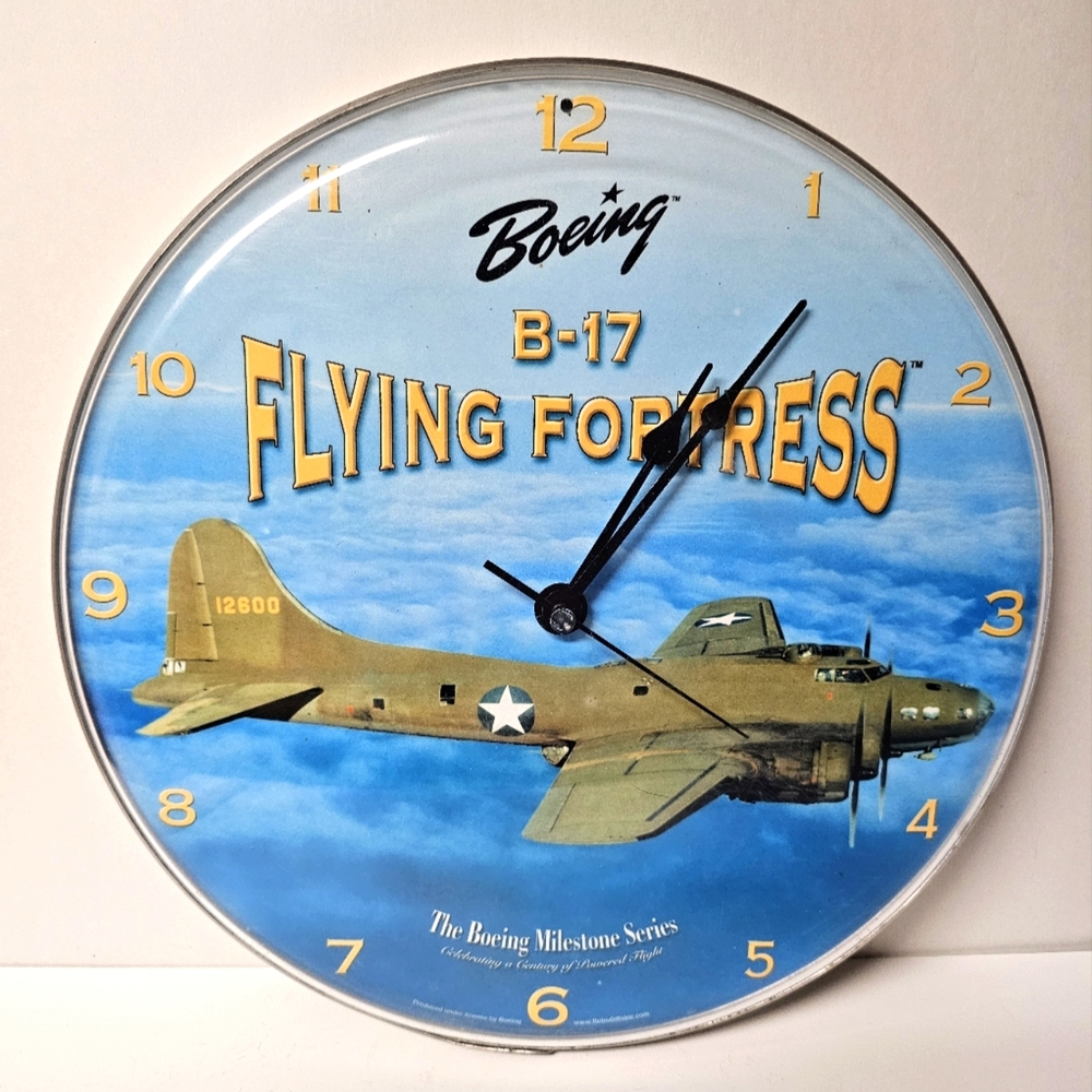 Vintage Boeing B-17 "Flying Fortress" Metal Clock (discontinued)